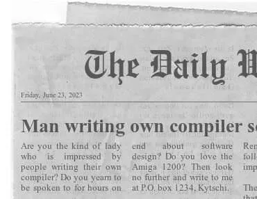 Man writing own compiler seeks Woman